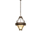 Meyda Lighting Nehring 21" 2-Light Gilded Tobacco Inverted Pendant Light With Beige Sahara Taupe Idalight Shade