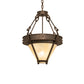 Meyda Lighting Nehring 21" 2-Light Gilded Tobacco Inverted Pendant Light With Beige Sahara Taupe Idalight Shade