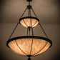 Meyda Lighting Nehring 48" 8-Light 2-Tier Costello Black Inverted Pendant Light With Fleshtone Idalight Shade