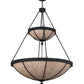 Meyda Lighting Nehring 48" 8-Light 2-Tier Costello Black Inverted Pendant Light With Fleshtone Idalight Shade