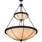 Meyda Lighting Nehring 48" 8-Light 2-Tier Costello Black Inverted Pendant Light With Fleshtone Idalight Shade