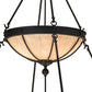 Meyda Lighting Nehring 48" 8-Light 2-Tier Costello Black Inverted Pendant Light With Fleshtone Idalight Shade