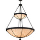 Meyda Lighting Nehring 48" 8-Light 2-Tier Costello Black Inverted Pendant Light With Fleshtone Idalight Shade