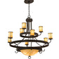 Meyda Lighting Nehring 52" 12-Light Wrought Iron Chandelier With Creme Carrara Idalight Shade