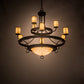 Meyda Lighting Nehring 52" 12-Light Wrought Iron Chandelier With Creme Carrara Idalight Shade