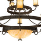 Meyda Lighting Nehring 52" 12-Light Wrought Iron Chandelier With Creme Carrara Idalight Shade