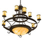 Meyda Lighting Nehring 52" 12-Light Wrought Iron Chandelier With Creme Carrara Idalight Shade