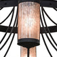 Meyda Lighting Nehring Pines 60" 20-Light 3-Tier Costello Black Chandelier With Silver Mica Shade Glass