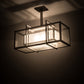 Meyda Lighting Nelson 27" 2-Light Matte Clear Steel Pendant Light With Clear & Frosted Shade Glass