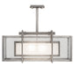 Meyda Lighting Nelson 27" 2-Light Matte Clear Steel Pendant Light With Clear & Frosted Shade Glass