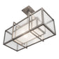Meyda Lighting Nelson 27" 2-Light Matte Clear Steel Pendant Light With Clear & Frosted Shade Glass