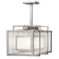 Meyda Lighting Nelson 27" 2-Light Matte Clear Steel Pendant Light With Clear & Frosted Shade Glass