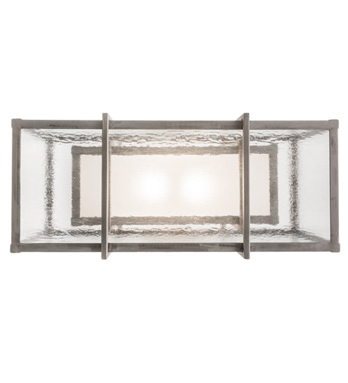 Meyda Lighting Nelson 27" 2-Light Matte Clear Steel Pendant Light With Clear & Frosted Shade Glass