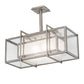 Meyda Lighting Nelson 27" 2-Light Matte Clear Steel Pendant Light With Clear & Frosted Shade Glass