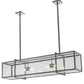 Meyda Lighting Nelson 54" 4-Light Chrome Island Pendant Light With Clear Shade Glass