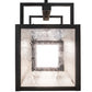 Meyda Lighting Nelson 54" 6-Light Black Satin Wrought Iron Island Pendant Light With Black Metal Clear Seeded & Frosted Seeded Shade Glass