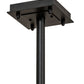 Meyda Lighting Nelson 54" 6-Light Black Satin Wrought Iron Island Pendant Light With Black Metal Clear Seeded & Frosted Seeded Shade Glass