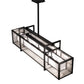 Meyda Lighting Nelson 54" 6-Light Black Satin Wrought Iron Island Pendant Light With Black Metal Clear Seeded & Frosted Seeded Shade Glass