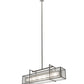 Meyda Lighting Nelson 54" 6-Light Matte Clear Island Pendant Light With Frosted Clear Seeded Shade Glass