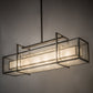 Meyda Lighting Nelson 54" 6-Light Matte Clear Island Pendant Light With Frosted Clear Seeded Shade Glass