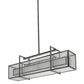 Meyda Lighting Nelson 54" 6-Light Matte Clear Island Pendant Light With Frosted Clear Seeded Shade Glass