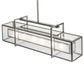 Meyda Lighting Nelson 54" 6-Light Matte Clear Island Pendant Light With Frosted Clear Seeded Shade Glass