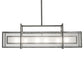 Meyda Lighting Nelson 54" 6-Light Matte Clear Island Pendant Light With Frosted Clear Seeded Shade Glass