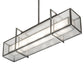 Meyda Lighting Nelson 54" 6-Light Matte Clear Island Pendant Light With Frosted Clear Seeded Shade Glass