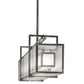 Meyda Lighting Nelson 54" 6-Light Matte Clear Island Pendant Light With Frosted Clear Seeded Shade Glass