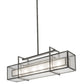 Meyda Lighting Nelson 54" 6-Light Matte Clear Island Pendant Light With Frosted Clear Seeded Shade Glass