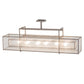 Meyda Lighting Nelson 54" 6-Light Matte Clear Steel Island Pendant Light With Clear Seeded Shade Glass