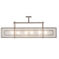 Meyda Lighting Nelson 54" 6-Light Matte Clear Steel Island Pendant Light With Clear Seeded Shade Glass