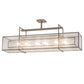 Meyda Lighting Nelson 54" 6-Light Matte Clear Steel Island Pendant Light With Clear Seeded Shade Glass