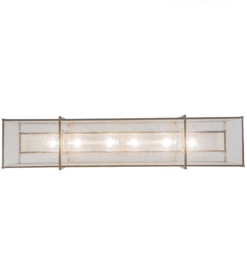 Meyda Lighting Nelson 54" 6-Light Matte Clear Steel Island Pendant Light With Clear Seeded Shade Glass