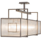 Meyda Lighting Nelson 54" 6-Light Matte Clear Steel Island Pendant Light With Clear Seeded Shade Glass