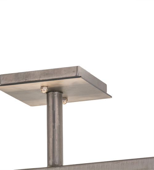 Meyda Lighting Nelson 54" 6-Light Matte Clear Steel Island Pendant Light With Clear Seeded Shade Glass