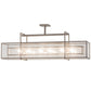 Meyda Lighting Nelson 54" 6-Light Matte Clear Steel Island Pendant Light With Clear Seeded Shade Glass