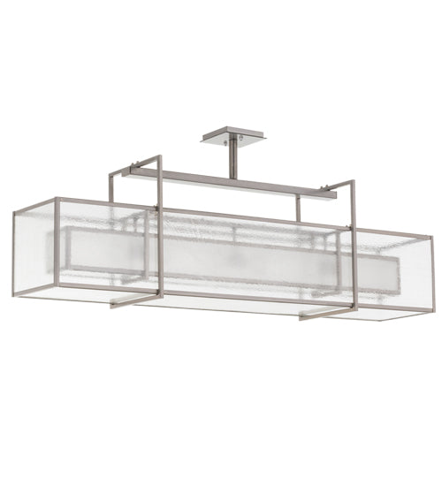 Meyda Lighting Nelson 54" 6-Light Steel Island Pendant Light With Matte Clear & Rainstone Idalight Shade Glass