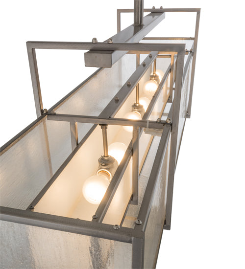 Meyda Lighting Nelson 54" 6-Light Steel Island Pendant Light With Matte Clear & Rainstone Idalight Shade Glass