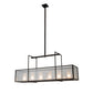 Meyda Lighting Nelson 57" 6-Light Bronze Island Pendant Light With Clear Seeded Shade Glass