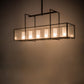 Meyda Lighting Nelson 57" 6-Light Bronze Island Pendant Light With Clear Seeded Shade Glass