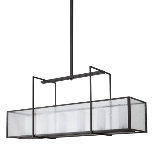 Meyda Lighting Nelson 57" 6-Light Bronze Island Pendant Light With Clear Seeded Shade Glass