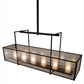 Meyda Lighting Nelson 57" 6-Light Bronze Island Pendant Light With Clear Seeded Shade Glass