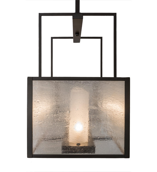 Meyda Lighting Nelson 57" 6-Light Bronze Island Pendant Light With Clear Seeded Shade Glass
