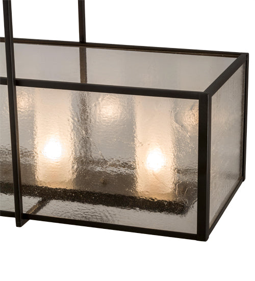 Meyda Lighting Nelson 57" 6-Light Bronze Island Pendant Light With Clear Seeded Shade Glass
