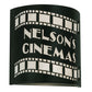 Meyda Lighting Nelson's Cinema 10" 2-Light Textured Black Tinseltown Filmstrip Personalized Wall Sconce With Arctic Idalight Shade