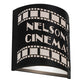 Meyda Lighting Nelson's Cinema 10" 2-Light Textured Black Tinseltown Filmstrip Personalized Wall Sconce With Arctic Idalight Shade