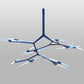 Meyda Lighting Neutron 67" 24-Light LED Blue Chandelier With Contrail Mist Idalight Shade