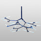 Meyda Lighting Neutron 67" 24-Light LED Blue Chandelier With Contrail Mist Idalight Shade