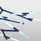 Meyda Lighting Neutron 67" 24-Light LED Blue Chandelier With Contrail Mist Idalight Shade